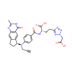 C#CCN(c1ccc(C(=O)N[C@@H](CCc2nnn(CC(=O)O)n2)C(=O)O)cc1)[C@H]1CCc2cc3nc(C)[nH]c(=O)c3cc21 ZINC000029564754