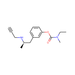 C#CCN[C@H](C)Cc1cccc(OC(=O)N(C)CC)c1 ZINC000013492335