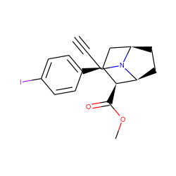 C#CCN1[C@H]2CC[C@@H]1C[C@H](c1ccc(I)cc1)[C@@H]2C(=O)OC ZINC000028769548