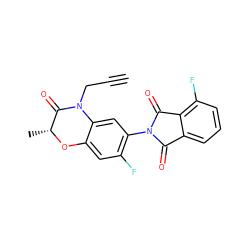 C#CCN1C(=O)[C@@H](C)Oc2cc(F)c(N3C(=O)c4cccc(F)c4C3=O)cc21 ZINC000035931712