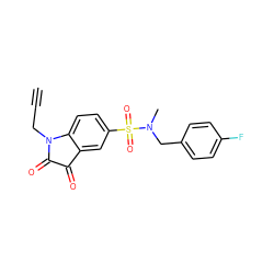 C#CCN1C(=O)C(=O)c2cc(S(=O)(=O)N(C)Cc3ccc(F)cc3)ccc21 ZINC001772571683