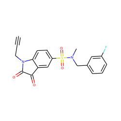 C#CCN1C(=O)C(=O)c2cc(S(=O)(=O)N(C)Cc3cccc(F)c3)ccc21 ZINC001772620608