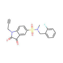 C#CCN1C(=O)C(=O)c2cc(S(=O)(=O)N(C)Cc3ccccc3F)ccc21 ZINC001772613888