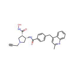 C#CCN1C[C@@H](NC(=O)c2ccc(Cc3cc(C)nc4ccccc34)cc2)[C@@H](C(=O)NO)C1 ZINC000028821952