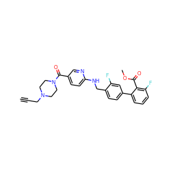 C#CCN1CCN(C(=O)c2ccc(NCc3ccc(-c4cccc(F)c4C(=O)OC)cc3F)nc2)CC1 ZINC000036161644