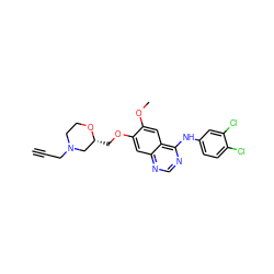 C#CCN1CCO[C@H](COc2cc3ncnc(Nc4ccc(Cl)c(Cl)c4)c3cc2OC)C1 ZINC000114821406