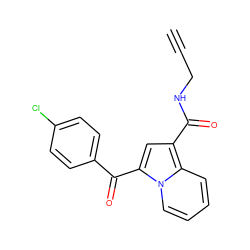 C#CCNC(=O)c1cc(C(=O)c2ccc(Cl)cc2)n2ccccc12 ZINC000299827994