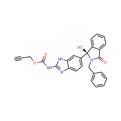 C#CCOC(=O)Nc1nc2ccc([C@]3(O)c4ccccc4C(=O)N3Cc3ccccc3)cc2[nH]1 ZINC000034631233