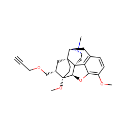 C#CCOC[C@@H]1C[C@@]23CC[C@@]1(OC)[C@@H]1Oc4c(OC)ccc5c4[C@@]12CCN(C)[C@@H]3C5 ZINC000169685037