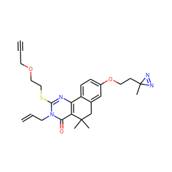 C#CCOCCSc1nc2c(c(=O)n1CC=C)C(C)(C)Cc1cc(OCCC3(C)N=N3)ccc1-2 ZINC000103240813