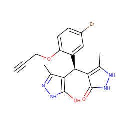 C#CCOc1ccc(Br)cc1[C@H](c1c(C)n[nH]c1O)c1c(C)[nH][nH]c1=O ZINC000006300066