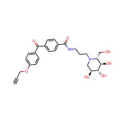 C#CCOc1ccc(C(=O)c2ccc(C(=O)NCCCN3C[C@H](O)[C@@H](O)[C@H](O)[C@H]3CO)cc2)cc1 ZINC000045337622