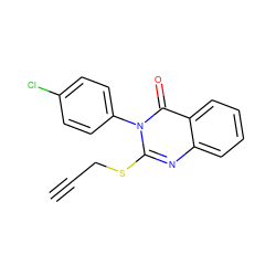 C#CCSc1nc2ccccc2c(=O)n1-c1ccc(Cl)cc1 ZINC000004377127