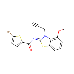 C#CCn1/c(=N/C(=O)c2ccc(Br)s2)sc2cccc(OC)c21 ZINC000002715630