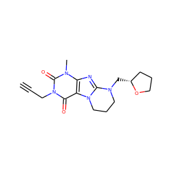 C#CCn1c(=O)c2c(nc3n2CCCN3C[C@@H]2CCCO2)n(C)c1=O ZINC000103251238