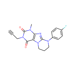 C#CCn1c(=O)c2c(nc3n2CCCN3c2ccc(F)cc2)n(C)c1=O ZINC000103251251