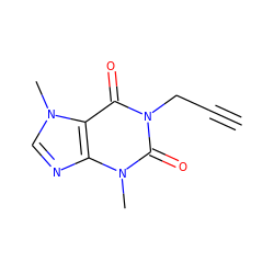 C#CCn1c(=O)c2c(ncn2C)n(C)c1=O ZINC000001764195