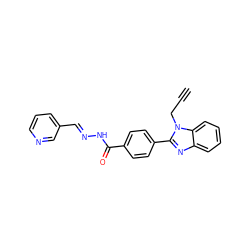 C#CCn1c(-c2ccc(C(=O)N/N=C/c3cccnc3)cc2)nc2ccccc21 ZINC001772640449