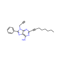 C#CCn1c(-c2ccccc2)nc2c(N)nc(C#CCCCCCC)nc21 ZINC000169352930