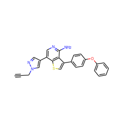 C#CCn1cc(-c2cnc(N)c3c(-c4ccc(Oc5ccccc5)cc4)csc23)cn1 ZINC000473111581