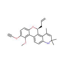 C#COc1ccc2c(c1OC)-c1ccc3c(c1[C@H](CC=C)O2)C(C)=CC(C)(C)N3 ZINC000049066419