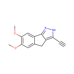 C#Cc1[nH]nc2c1Cc1cc(OC)c(OC)cc1-2 ZINC000028954384