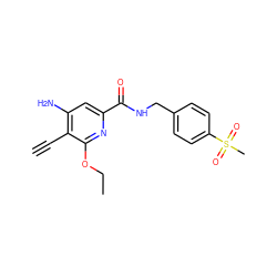 C#Cc1c(N)cc(C(=O)NCc2ccc(S(C)(=O)=O)cc2)nc1OCC ZINC000038145041