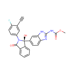 C#Cc1cc(N2C(=O)c3ccccc3[C@@]2(O)c2ccc3nc(NC(=O)OC)[nH]c3c2)ccc1F ZINC000136742819