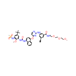 C#Cc1cc(Nc2nccc(Oc3ccc(NC(=O)Nc4cc(C(C)(C)C)cc(NS(C)(=O)=O)c4OC)c4ccccc34)n2)cc(C(=O)NCCOCCOCCOC)c1 ZINC000169711318