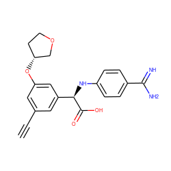 C#Cc1cc(O[C@@H]2CCOC2)cc([C@@H](Nc2ccc(C(=N)N)cc2)C(=O)O)c1 ZINC000014953336