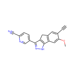 C#Cc1cc2c(cc1OC)-c1[nH]nc(-c3ccc(C#N)nc3)c1C2 ZINC000063298404