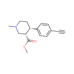 C#Cc1ccc([C@H]2CCN(C)C[C@H]2C(=O)OC)cc1 ZINC000013806649