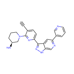 C#Cc1ccc(-c2n[nH]c3cnc(-c4cccnc4)cc23)nc1N1CCC[C@H](N)C1 ZINC000224622277