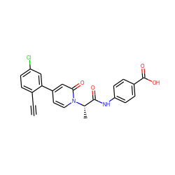 C#Cc1ccc(Cl)cc1-c1ccn([C@@H](C)C(=O)Nc2ccc(C(=O)O)cc2)c(=O)c1 ZINC001772621716