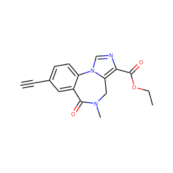 C#Cc1ccc2c(c1)C(=O)N(C)Cc1c(C(=O)OCC)ncn1-2 ZINC000000019654