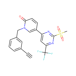 C#Cc1cccc(Cn2cc(-c3cc(C(F)(F)F)nc(S(C)(=O)=O)n3)ccc2=O)c1 ZINC001772653790