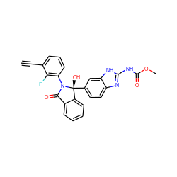 C#Cc1cccc(N2C(=O)c3ccccc3[C@@]2(O)c2ccc3nc(NC(=O)OC)[nH]c3c2)c1F ZINC000201166637