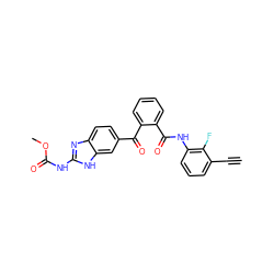 C#Cc1cccc(NC(=O)c2ccccc2C(=O)c2ccc3nc(NC(=O)OC)[nH]c3c2)c1F ZINC000225841613