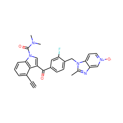 C#Cc1cccc2c1c(C(=O)c1ccc(Cn3c(C)nc4c[n+]([O-])ccc43)c(F)c1)cn2C(=O)N(C)C ZINC000013776714