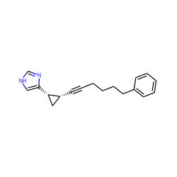 C(#C[C@@H]1C[C@@H]1c1c[nH]cn1)CCCCc1ccccc1 ZINC000013795296