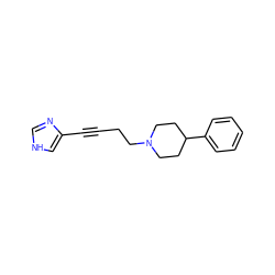 C(#Cc1c[nH]cn1)CCN1CCC(c2ccccc2)CC1 ZINC000026672375