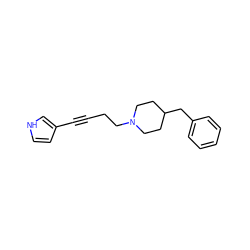 C(#Cc1cc[nH]c1)CCN1CCC(Cc2ccccc2)CC1 ZINC000026715969