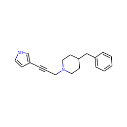 C(#Cc1cc[nH]c1)CN1CCC(Cc2ccccc2)CC1 ZINC000026721663