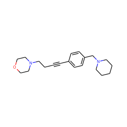 C(#Cc1ccc(CN2CCCCC2)cc1)CCN1CCOCC1 ZINC000038410533