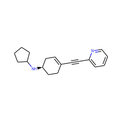 C(#Cc1ccccn1)C1=CC[C@H](NC2CCCC2)CC1 ZINC000028526594