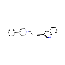 C(#Cc1cnc2ccccc2c1)CCN1CC=C(c2ccccc2)CC1 ZINC000013757286