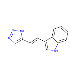 C(=C/c1c[nH]c2ccccc12)\c1nnn[nH]1 ZINC000072108664