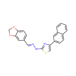 C(=N/Nc1nc(-c2ccc3ccccc3c2)cs1)\c1ccc2c(c1)OCO2 ZINC000169330862