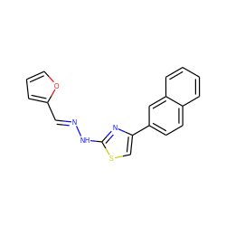 C(=N/Nc1nc(-c2ccc3ccccc3c2)cs1)\c1ccco1 ZINC000004426527