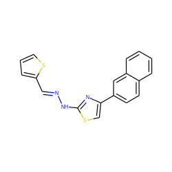 C(=N/Nc1nc(-c2ccc3ccccc3c2)cs1)\c1cccs1 ZINC000169330855